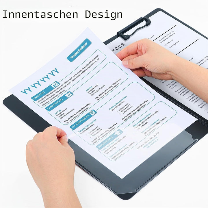 A4 Klemmbrett Ordner, 5 Pack Faltbare A4 Klemmbretter mit Tasche, A4 Klemmbretter Klemmbrett für Ges