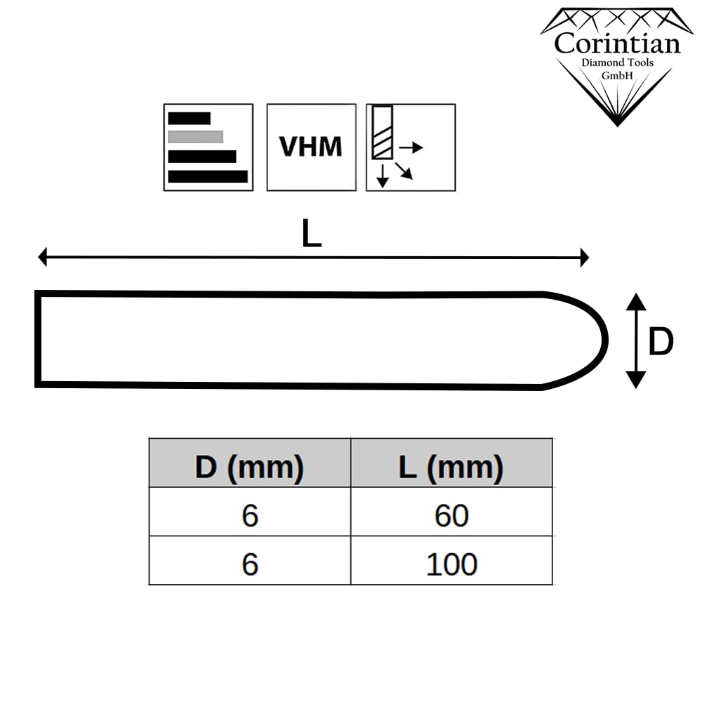 VHM Fräser mit AlTiN Beschichtung - 6mm Durchmesser, 60-100mm Länge - Langlebig & Präzise - Vollhart