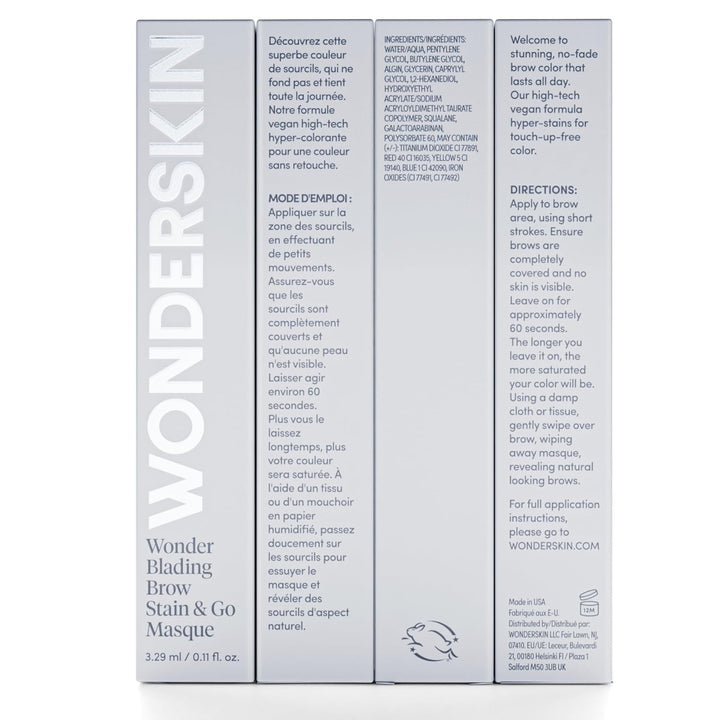 Wonderskin Augenbrauen-Tönung – Wonder Blading Brow Stain & Go Masque, Langanhaltende Brauen-Tönung,
