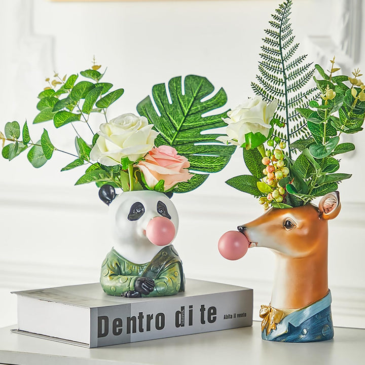 Blasen-Kunstvase, Tiergesichts-Vase, moderne Heimdekoration (ohne Pflanzen) – Zebra, Zebra