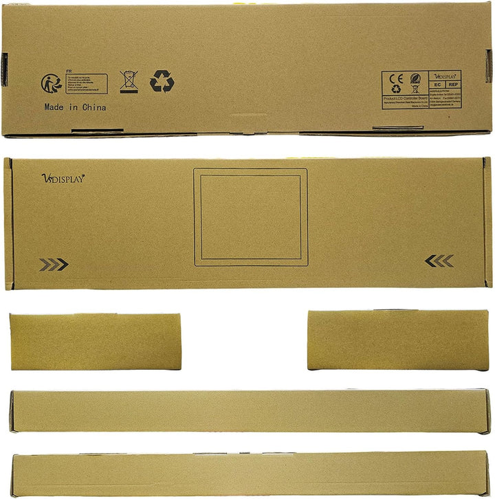 VSDISPLAY 61 cm (24 Zoll) 1920x360 DV240FBM-NB0 IPS Stretched Bar LCD Bildschirm mit HDMI USB SD Con