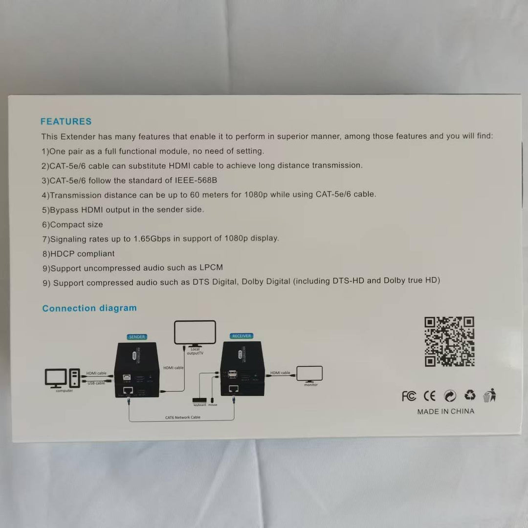 HDMI KVM Extender über Cat5e Cat6 1080P HDMI USB KVM Extender Übertragung mit Loop Out Unterstützung