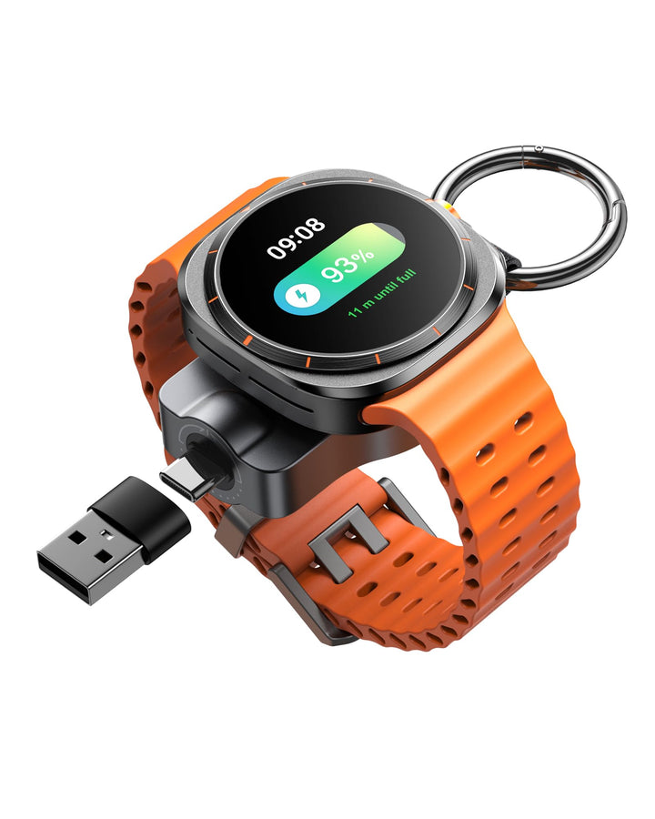 Tragbares Ladegerät für Samsung Galaxy Watch Ultra/8 Serie,SwanScout 510S | Drehbares USB-C &amp; USB-A