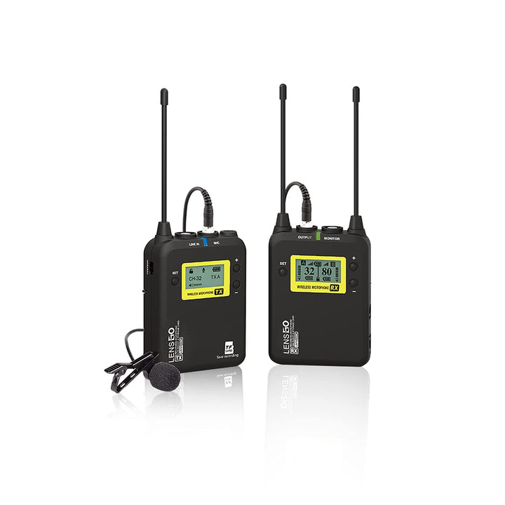 Wireless Lavalier Mikrofon System, LENSGO LWM-328C 99-Kanal UHF Professional Omnidirektional Kabello
