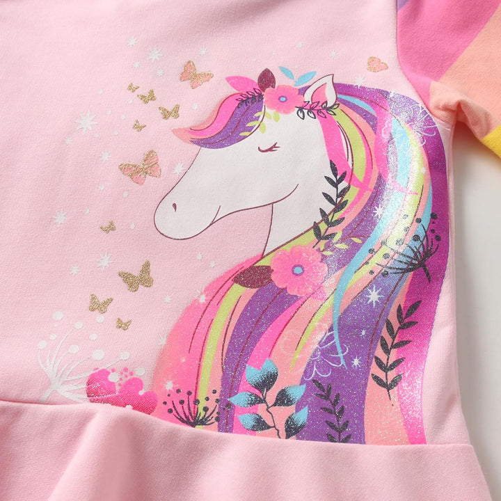 VIKITA Mädchen Kapuzenpullover Kleider Baumwolle Hoodie Herbst Winter Freizeit 2-8 Jahre 11-12 Jahre