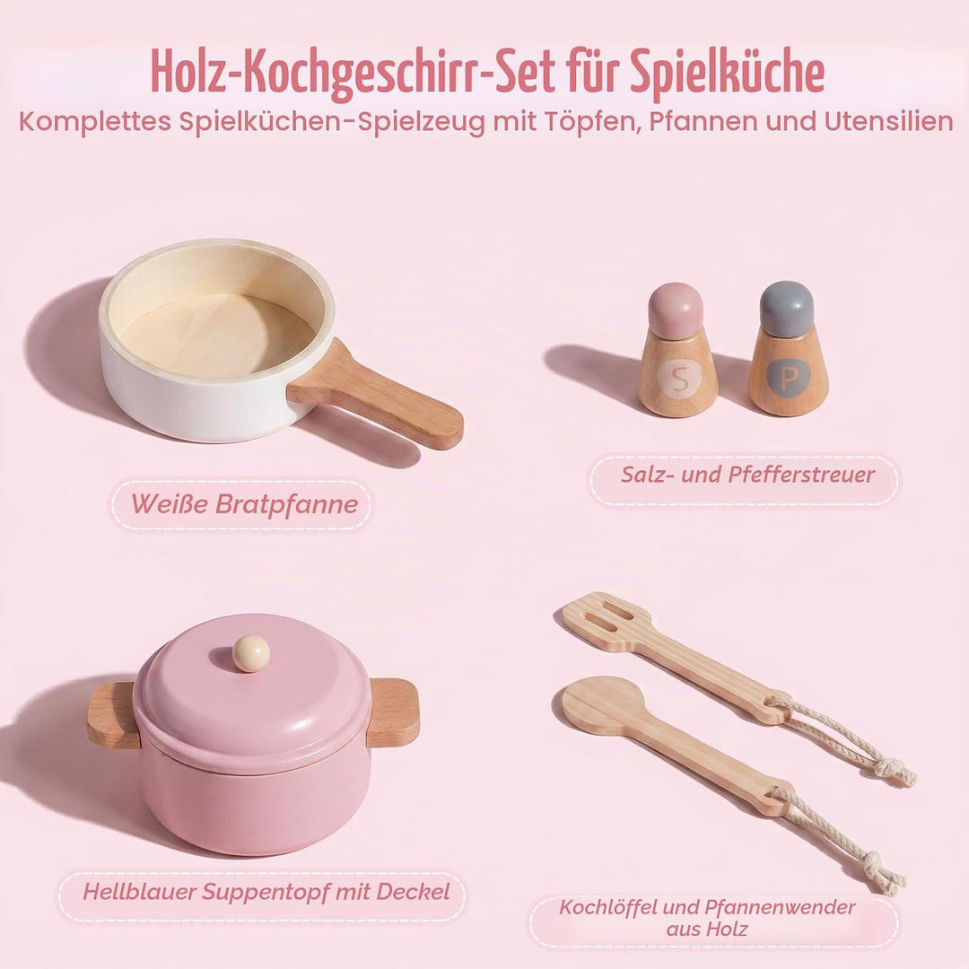 Kinderküche Zubehör, Realistisches Design, Sicher und Zuverlässig, Spielzeug Küchenzubehör, Topfset