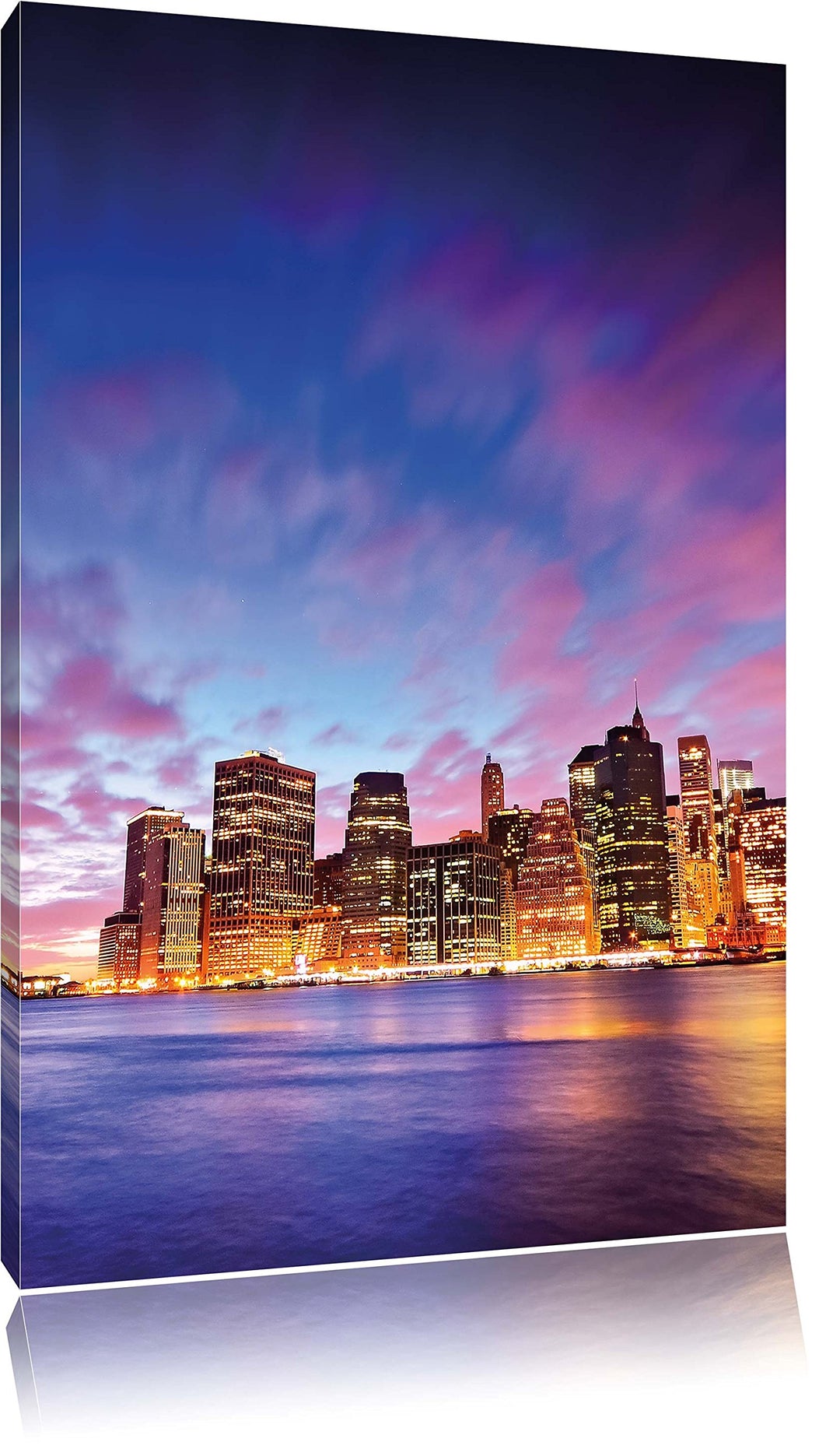 Pixxprint Skyline New York - Blick vom Dach des Empire State Building, Format: 100x70 auf Leinwand,