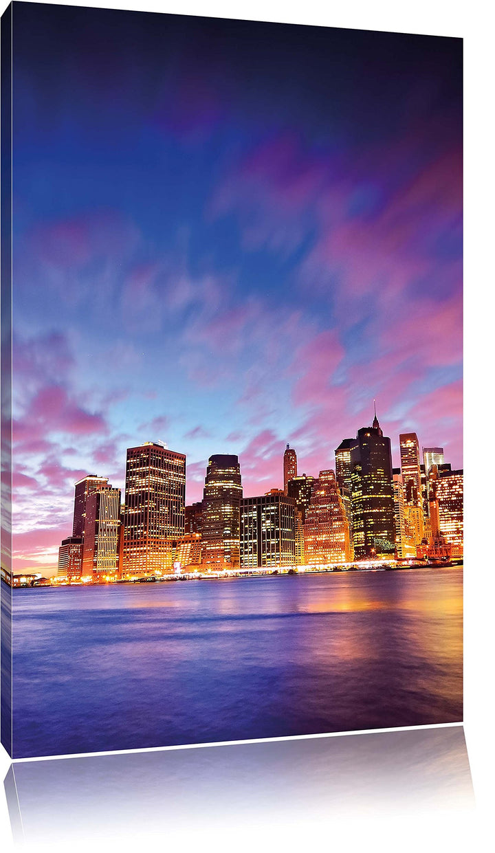 Pixxprint Skyline New York - Blick vom Dach des Empire State Building, Format: 100x70 auf Leinwand,