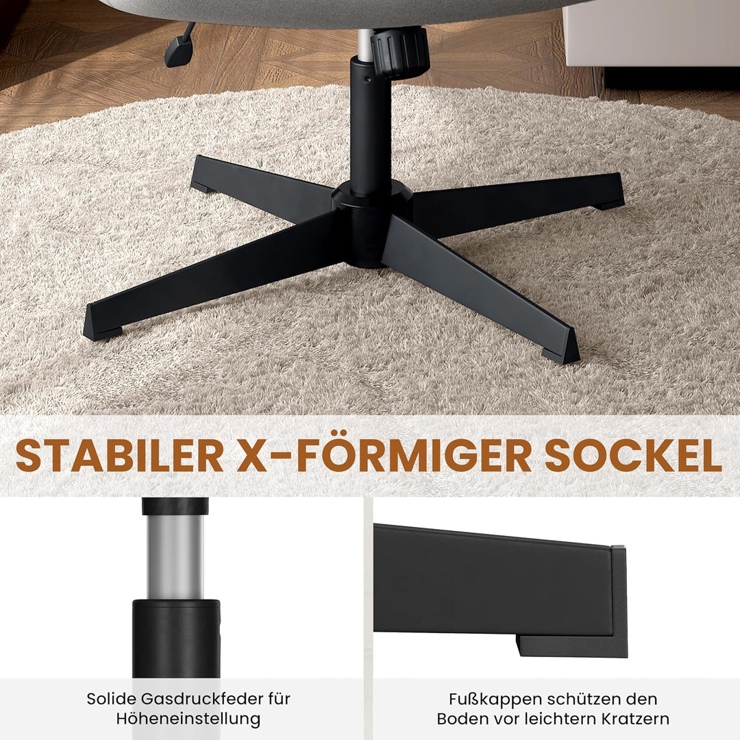 Yaheetech Bürostuhl, Schreibtischstuhl mit breitem Sitzkissen, Höhenverstellbar Drehstuhl mit Mittle