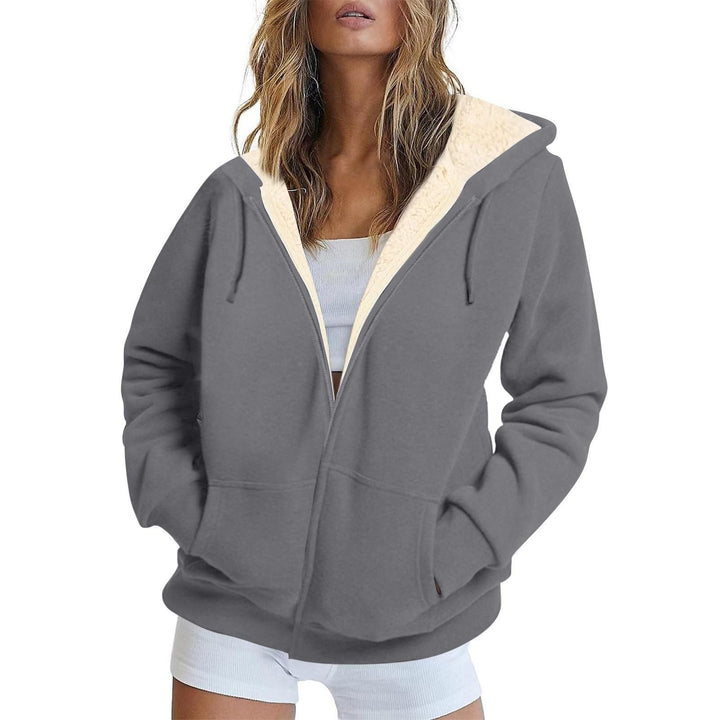 Sweatjacke Damen Gefüttert Mit Kapuze Winterjacke Damen Warm Innenfutter Wintermantel Elegant Oversi