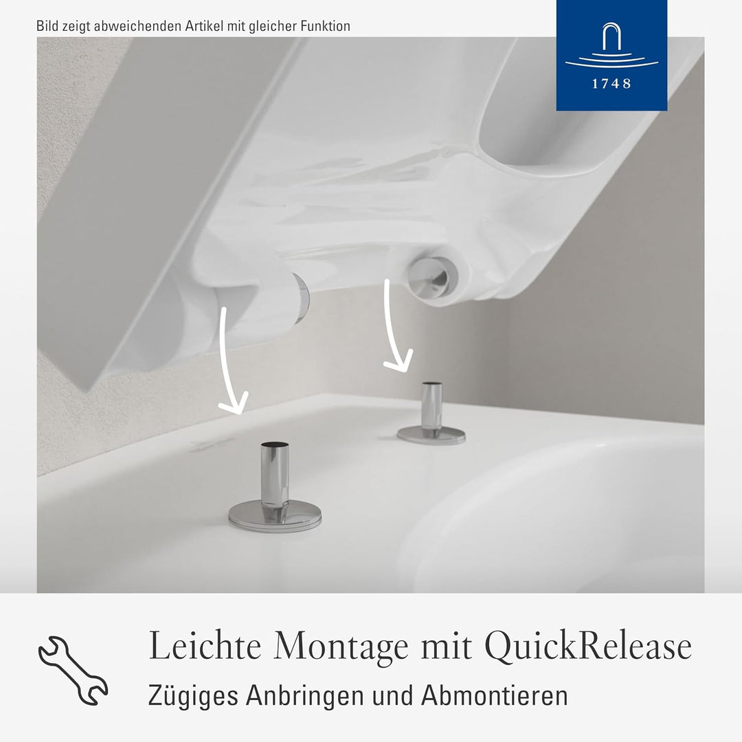 Villeroy & Boch Architectura WC-Sitz, Toilettendeckel mit Absenkautomatik, abnehmbarer Toilettensitz