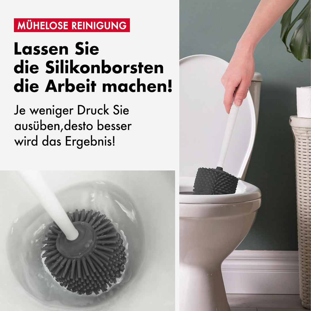 Tyroler Bright Tools Toilettenbürste antibakterielle WC-Bürste (Weiss), Weiss