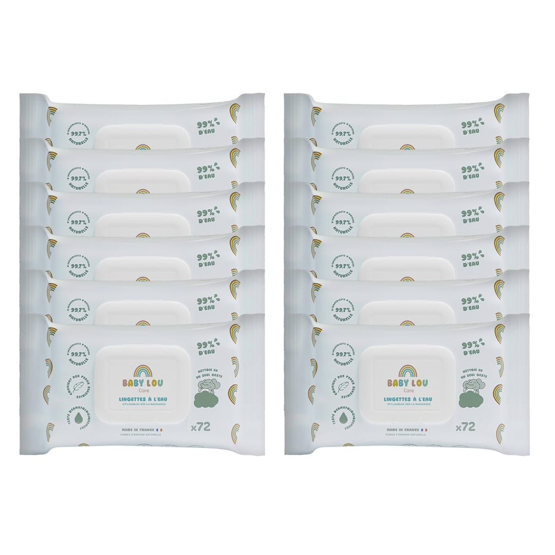 Feuchttücher, 12 x 72 Beutel | weiche & beruhigende Babytücher | Geeignet ab der Geburt | geeignet f