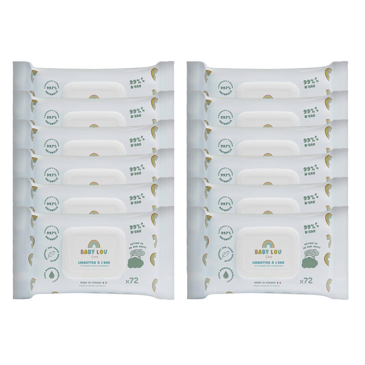 Feuchttücher, 12 x 72 Beutel | weiche & beruhigende Babytücher | Geeignet ab der Geburt | geeignet f