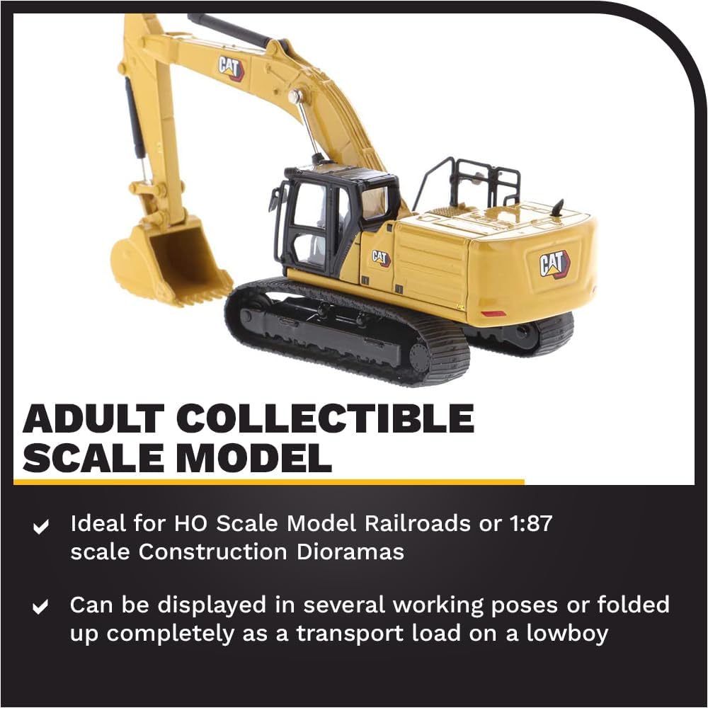 Diecast Masters 85658 - Caterpillar Kettenbagger 336 Next Gen, detailgetreues H0 CAT Baufahrzeug in