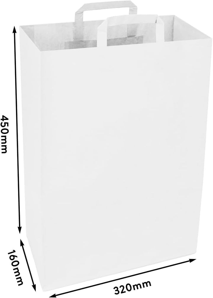 verpacking Papiertragetasche mit Flachhenkel 45 x 32 x 16 cm Weiss - Papiertüten Bio Papiertasche Kr