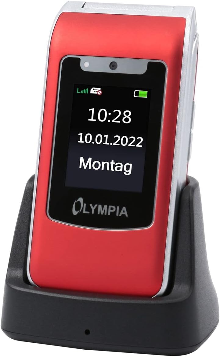 Olympia Style Duo 4G Senioren Mobiltelefon grosse Tasten Klapphandy rot