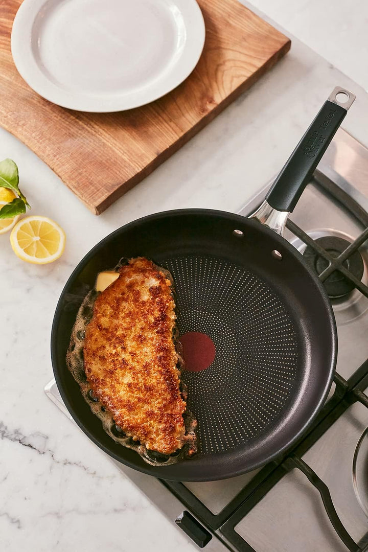 Jamie Oliver by Tefal Bratpfanne 24 cm, Antihaft, Induktion, Edelstahl, Genieteter Griff mit Silikon
