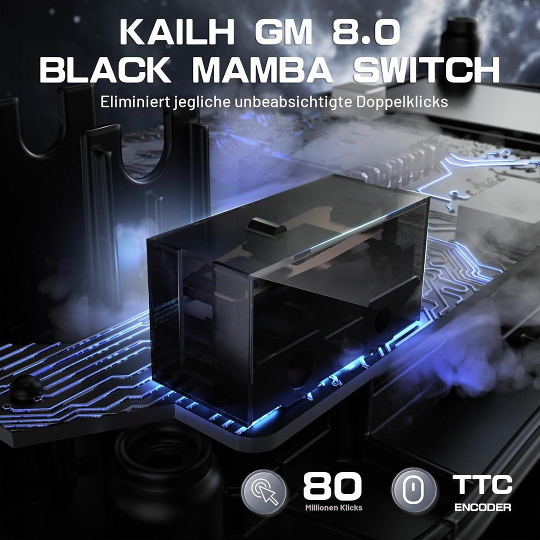 ATTACK SHARK R3PRO 46g Superlight Magnesiumlegierung Maus, 8000Hz Kabellose Abfragerate, 26000 DPI,