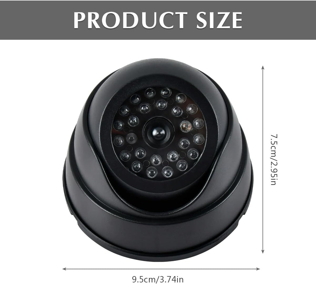 BUYGOO 2 pcs Kamera Attrappe, CCTV Dummy Sicherheits Dome Kameras, Fake überwachungskamera mit Rot B