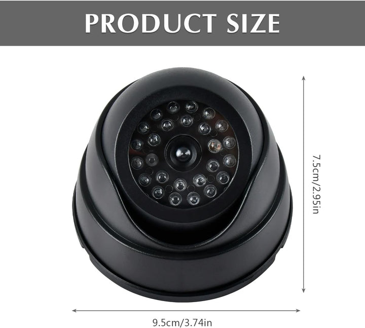 BUYGOO 2 pcs Kamera Attrappe, CCTV Dummy Sicherheits Dome Kameras, Fake überwachungskamera mit Rot B