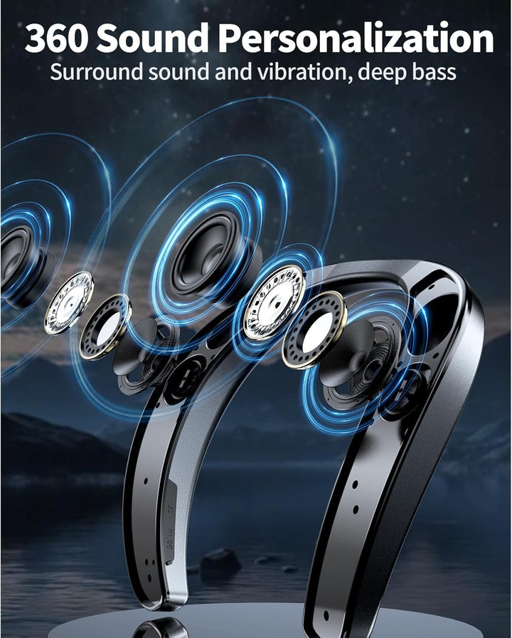 Smaloyd Bluetooth-Lautsprecher, tragbar, kabellos, Nackenbügel, Heim-TV-Lautsprecher, Theater-Stereo