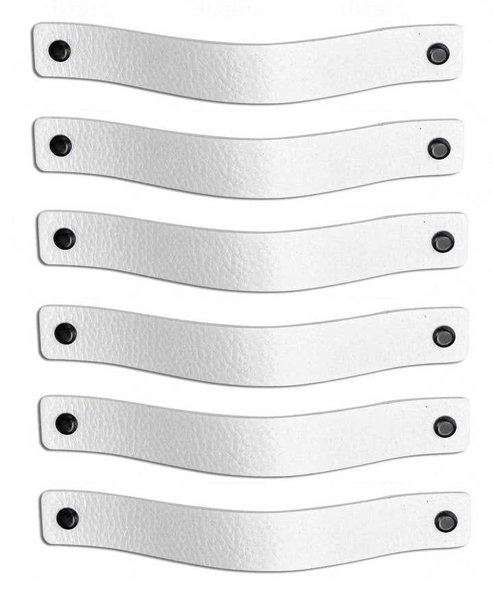 Brute Strength - Ledergriffe für Möbel - Weiss - 6 Stück - 20 x 2,5 cm - Schrankgriff, Türgriff für