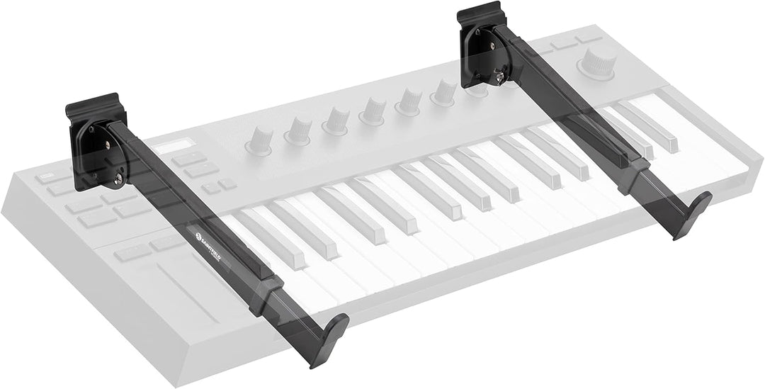 Saintfield Studios - Slatwall Tastaturarme - Paar - Schwarzes Metall - Verstellbar mit Schaumstoffpo