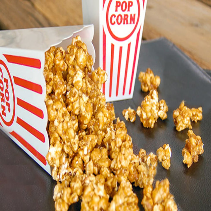 Novelty Place Popcorn-Behälter, klassisch, gestreift, Rot und Weiss, aus Kunststoff, für Filmabend,