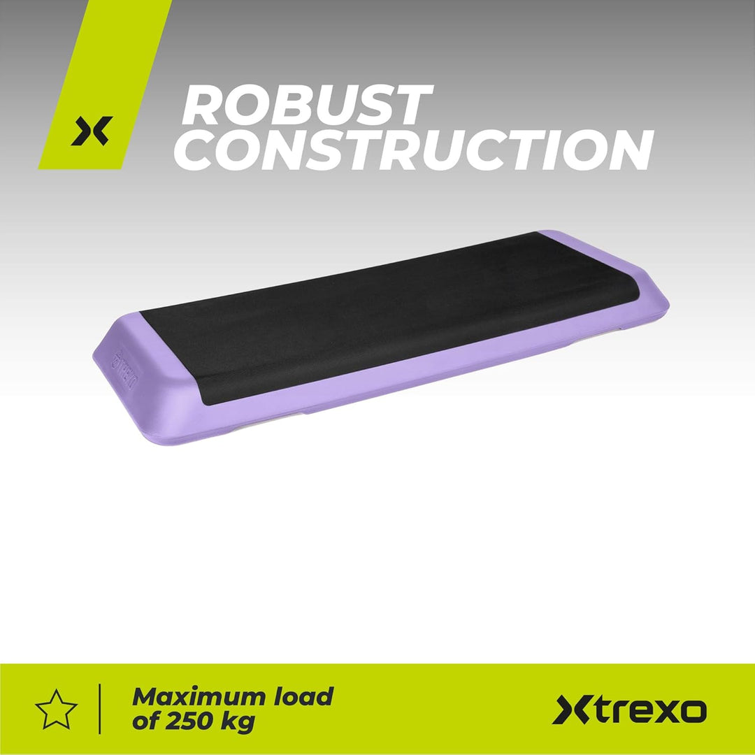 TREXO Stepper Für Zuhause - Aerobic Step mit 3-Stufiger Höhenverstellung, Fitness & Sport - Training