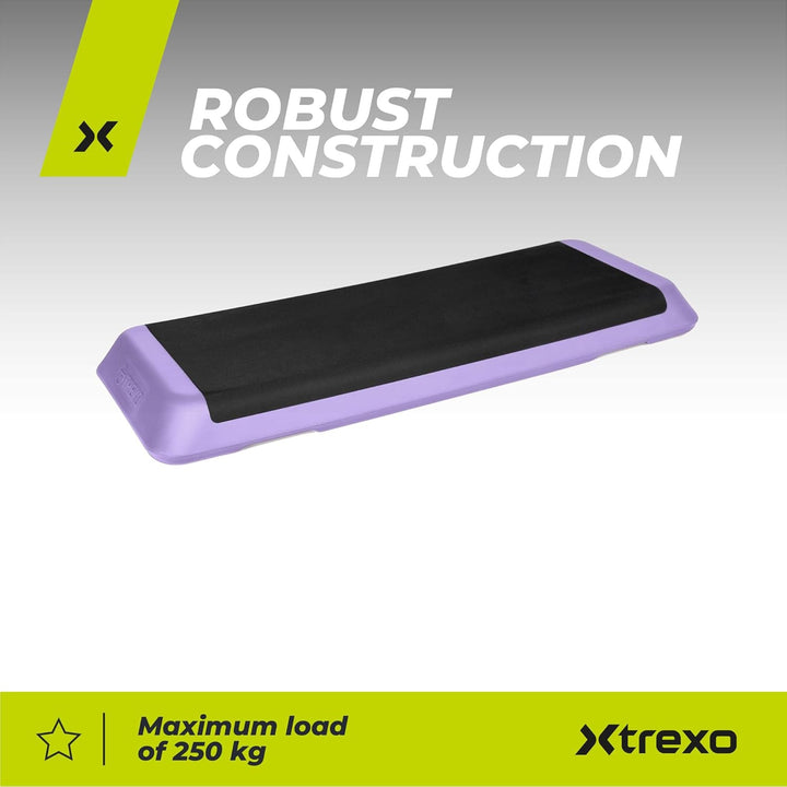 TREXO Stepper Für Zuhause - Aerobic Step mit 3-Stufiger Höhenverstellung, Fitness & Sport - Training