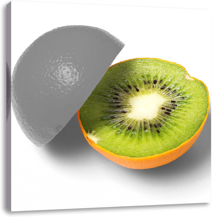Pixxprint Orangen Kiwi Fruit Früchte Obst als Leinwandbild/Grösse: 70x70 cm/Wandbild/Kunstdruck/fert