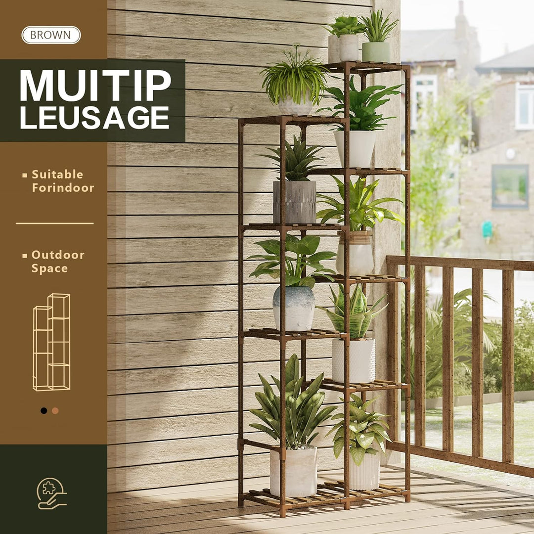 Bamworld Pflanzenregal Outdoor Indoor Blumenständer Hoch Pflanzentreppe Blumenständer für Draussen P