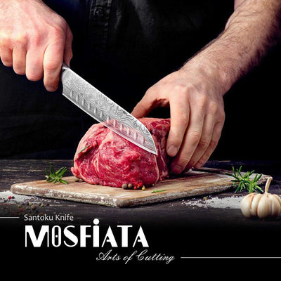MOSFiATA Kochmesser, Santoku Messer Küchenmesser Profi Chefmesser Allzweckmesser Aus Rostfreiem Stah