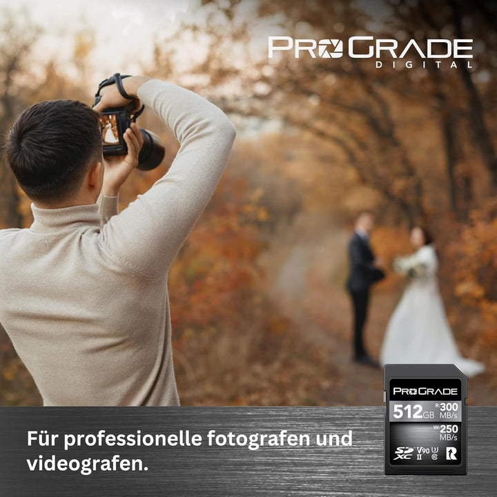 SD UHS-II 512 GB Karte V90 - Bis zu 250MB/s Schreibgeschwindigkeit und 300MB/s Lesegeschwindigkeit |