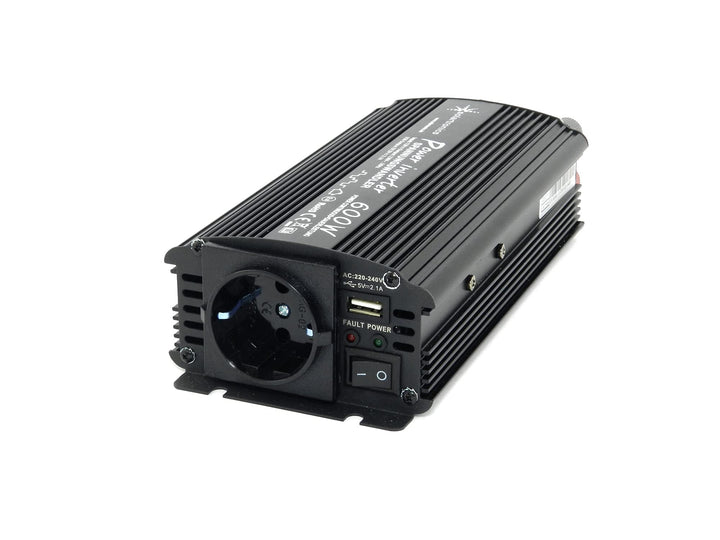 solartronics Spannungswandler Wechselrichter Intverter NM 600-1200 Watt 12V zu 230V schwarz USB Schu