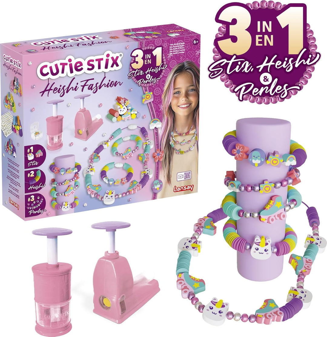 Lansay | Cutie STIX – HEISHI Fashionista | 3‑in‑1 sieradenset met snij‑ &amp; boormal, stix en heishi kr