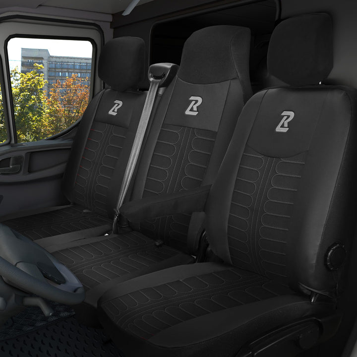 LUCARO Sitzbezüge Auto Renault Master 3, Opel Movano B, Nissan NV400 - Geteilte Rückenlehne und Sitz