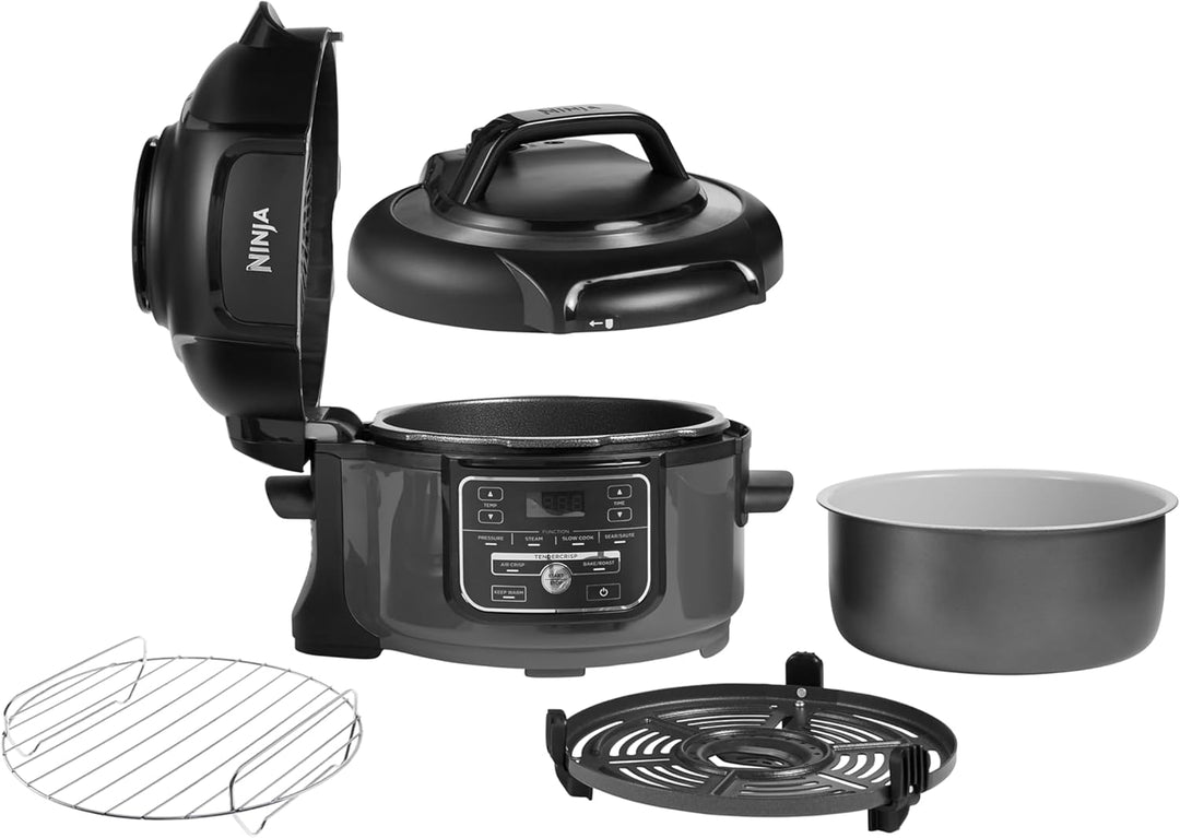 Ninja Foodi MINI Multikocher, 4,7L, 6-in-1 Multicooker, Pressure Cooker Schnellkochtopf, Airfryer He