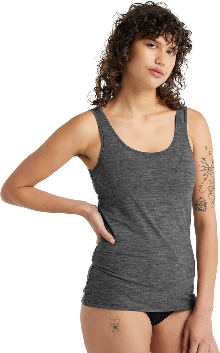 Icebreaker Damen Siren Tank Top - Sporttop Damen - Merinowolle Unterwäsche XS Gritstone Heather, XS