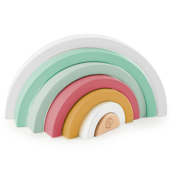 Bieco Regenbogen Holz Beeren Stapelturm Baby Steckspiel Montessori Dekostäbe ab 1 Jahr Berry, Berry