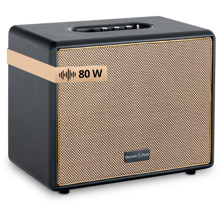 Bennett & Ross BB-880BK Blackmore Giant - Retro Bluetooth Lautsprecher in Lederoptik - TWS-Funktion