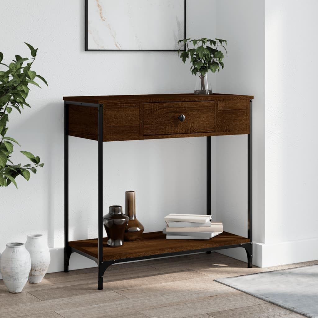 vidaXL Konsolentisch Braun Eichen-Optik 75x34,5x75 cm Holzwerkstoff Braune Eiche 75 cm, Braune Eiche