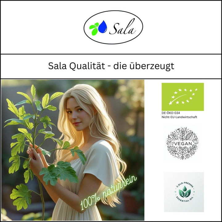 Sala Rizinusöl kaltgepresst BIO 1 L 1000 ml Glasflasche Rizinusöl kaltgepresst bio 1 l (1er Pack), R