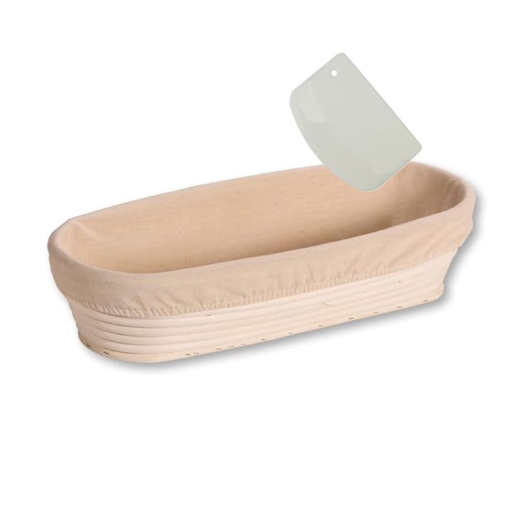 KESPER | Gärkörbchen mit Teigschaber, Material: Rattan, Textilfutter (abnehmbar), Masse: 35 x 15 x 8