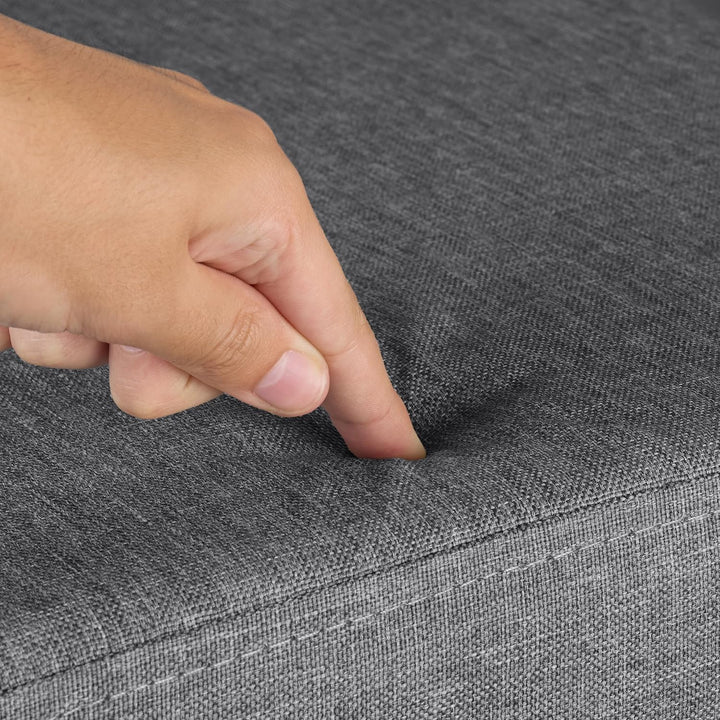 Relaxdays Sitzhocker mit Stauraum, 2 Schubladen, Griffe, faltbar, gepolstert, Hocker HBT: 39 x 37 x