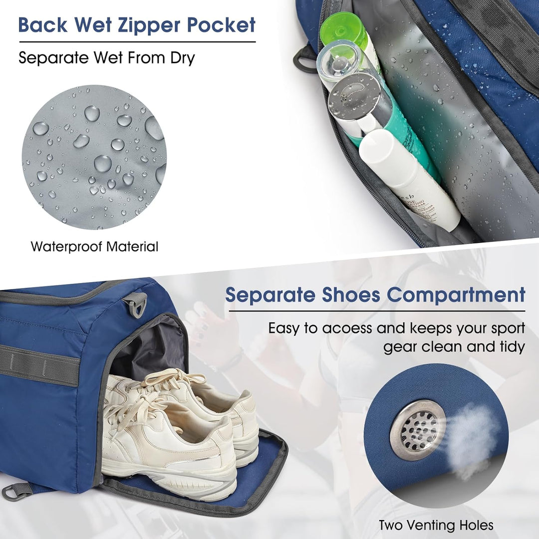 G4Free 45L Grosse Sporttasche&Reisetasche für Damen und Herren/mit Schuhfach & Nassfach/Trainingstas