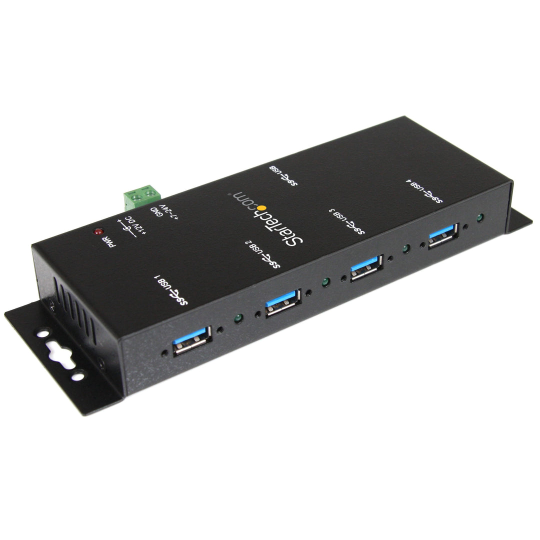 StarTech.com 4 Port USB 3.0 Hub - Industrieller USB-A Hub aus Metall mit ESD und Überspannungsschutz