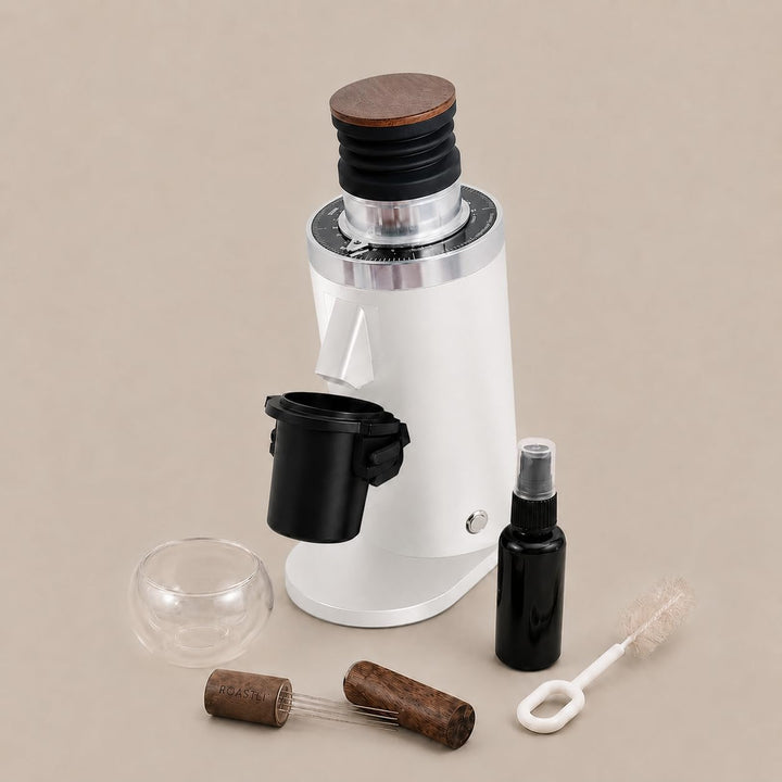 ROASTLY DF64 Kaffeemühle Gen 2 II V2.5, Berühmtes White Label, Elektrische Einzeldosis-Kaffeemühle,