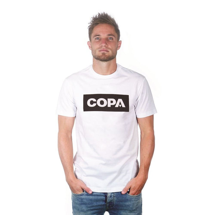 COPA Herren Box Logo T-Shirt mit Rundhalsausschnitt, weiss, M